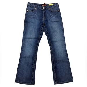 Dollhouse Juniors faded bootcut jeans, button fly, size 15